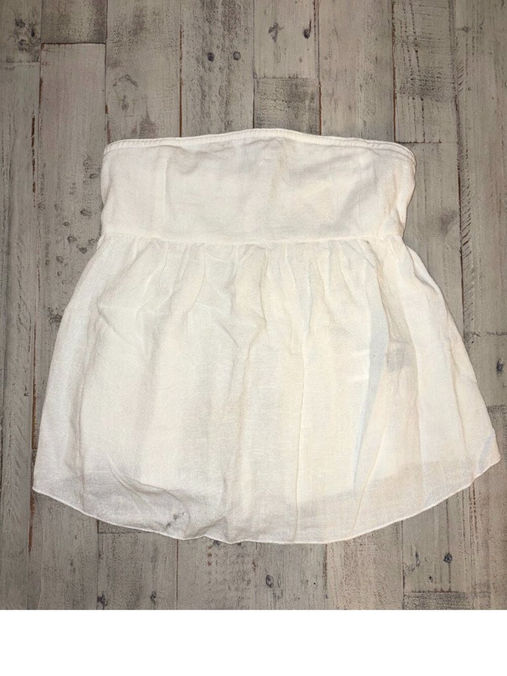 White Strapless Flowy Top